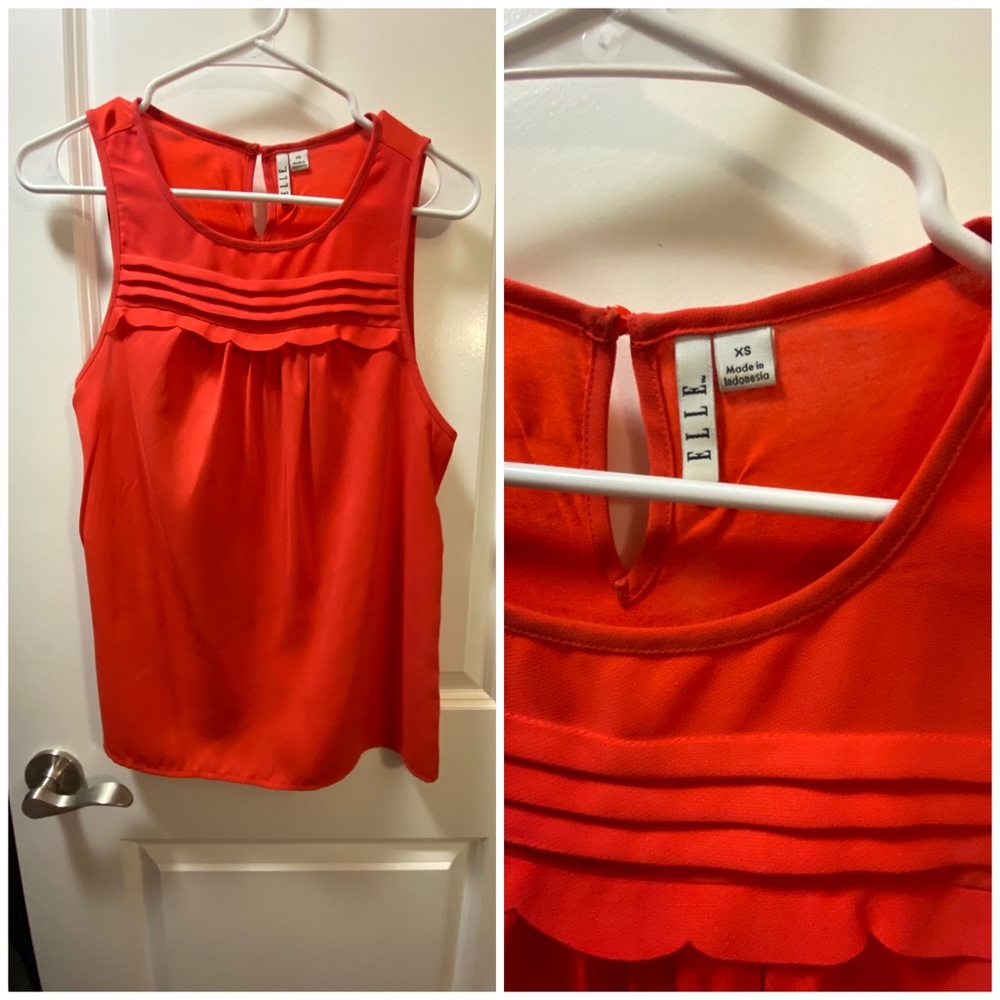 Elle orange red tank XS